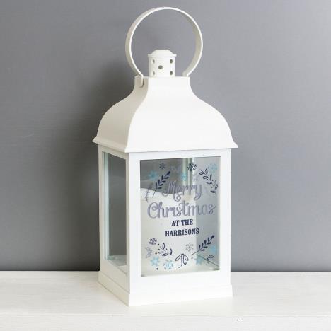 Personalised Christmas Frost White Lantern Extra Image 2 Preview